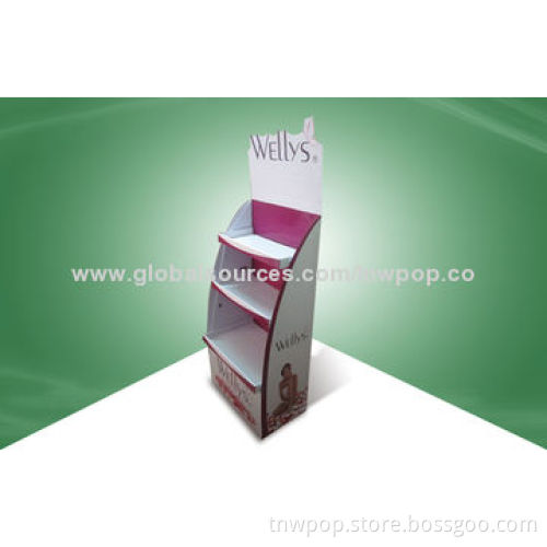 Cardboard display stands, shelves are adjustable so as to show different size of items, loading 45kg